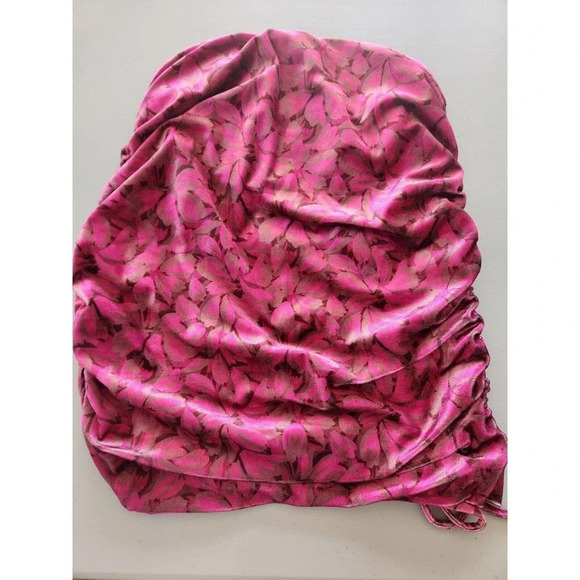 NWT Anthropologie Ruched Velvet Floral Mini Skirt Pull On Size L - Picture 5 of 11